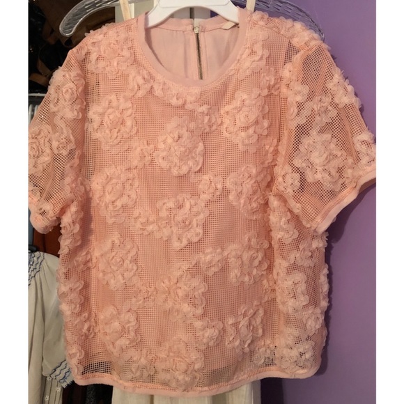 H&M Floral Mesh Overlay Blouse - Picture 2 of 5